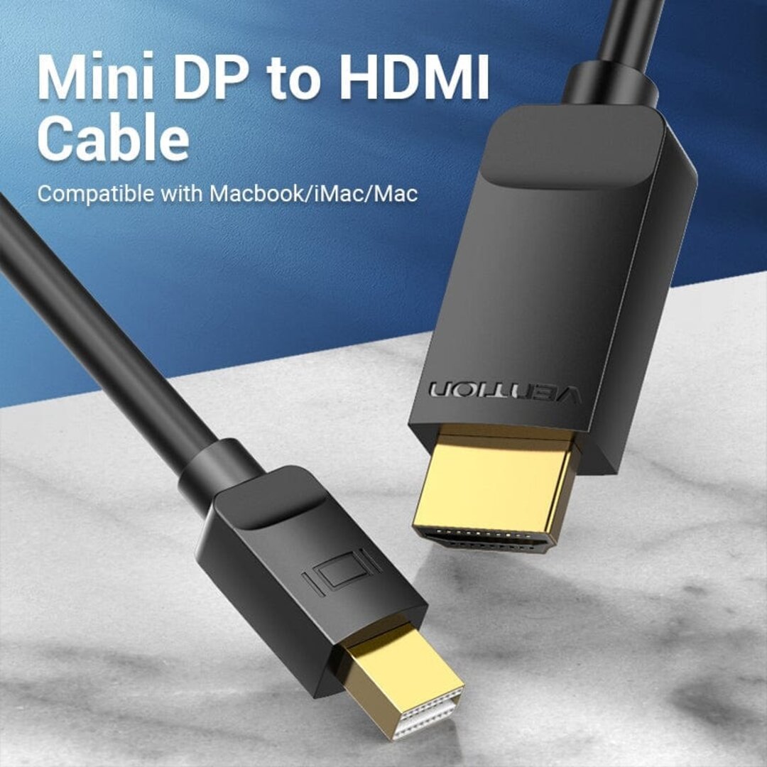 VENTION HABBG Mini DP to HDMI Cable 1.5M Black