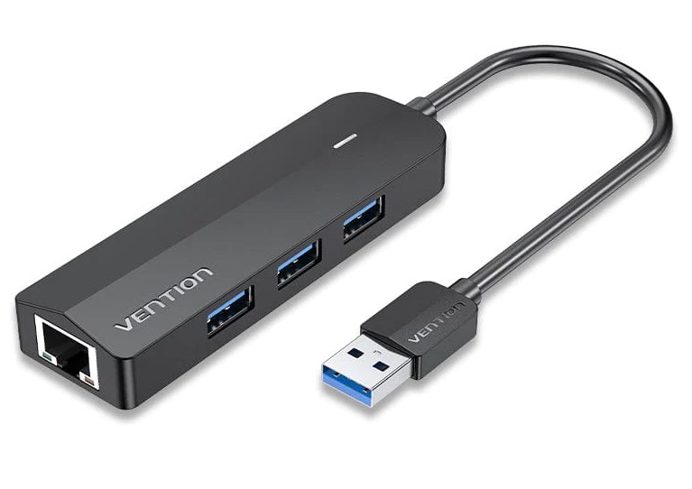 VENTION CHNBB 3-Port USB 3.0 Hub with Gigabit Ethernet Adapter 0.15M Black
