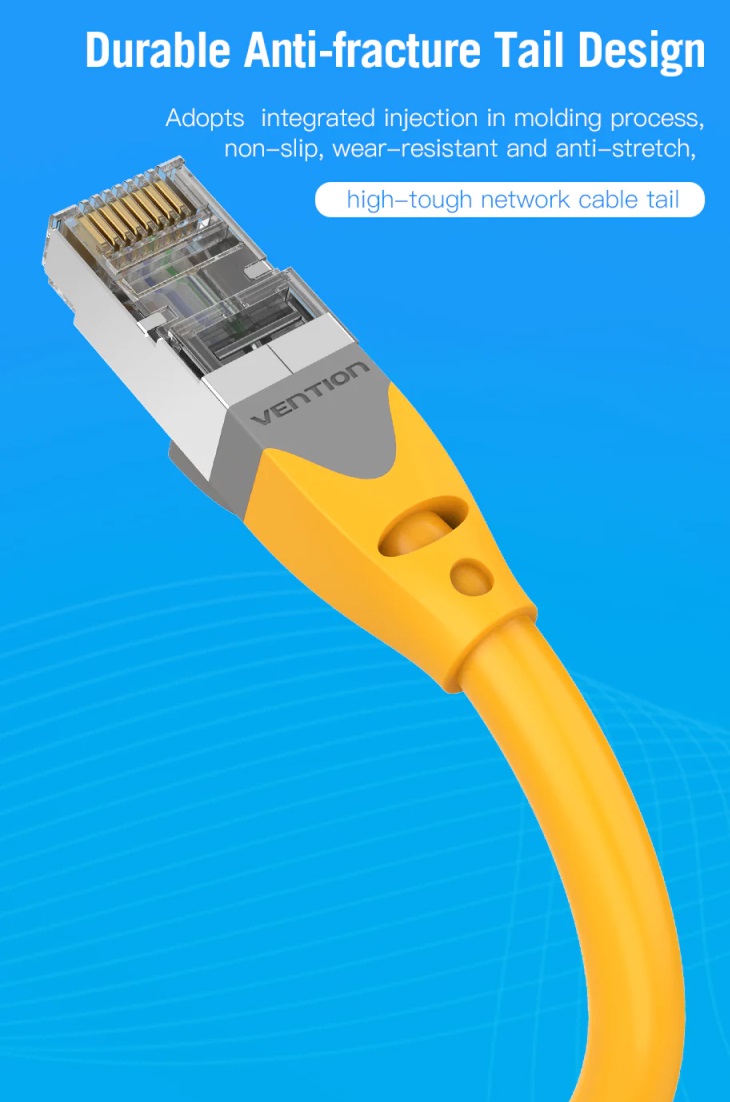 VENTION IBHYD CAT6a SFTP Patch Cord Cable 0.5M Yellow