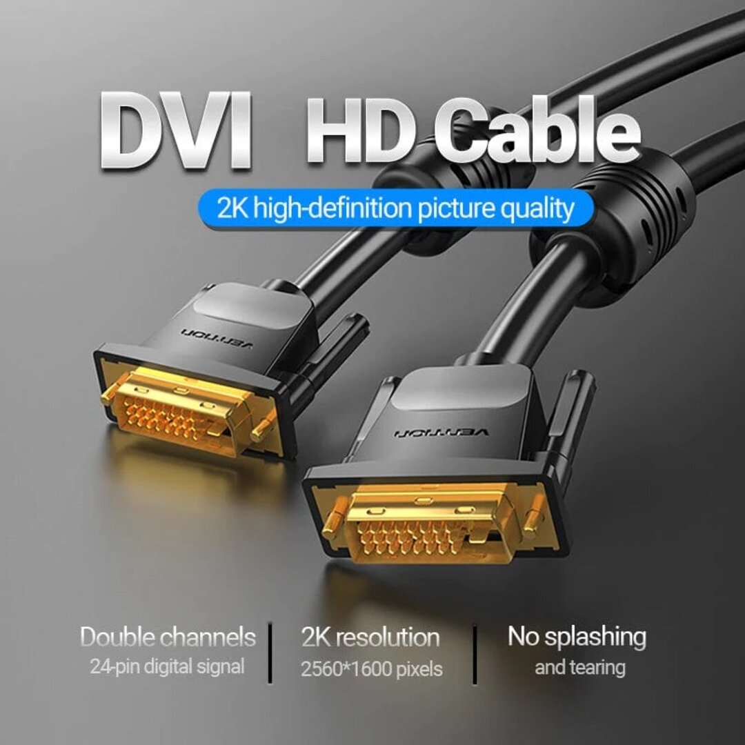 VENTION EAABG DVI(24+1) Male to Male Cable 1.5M Black 