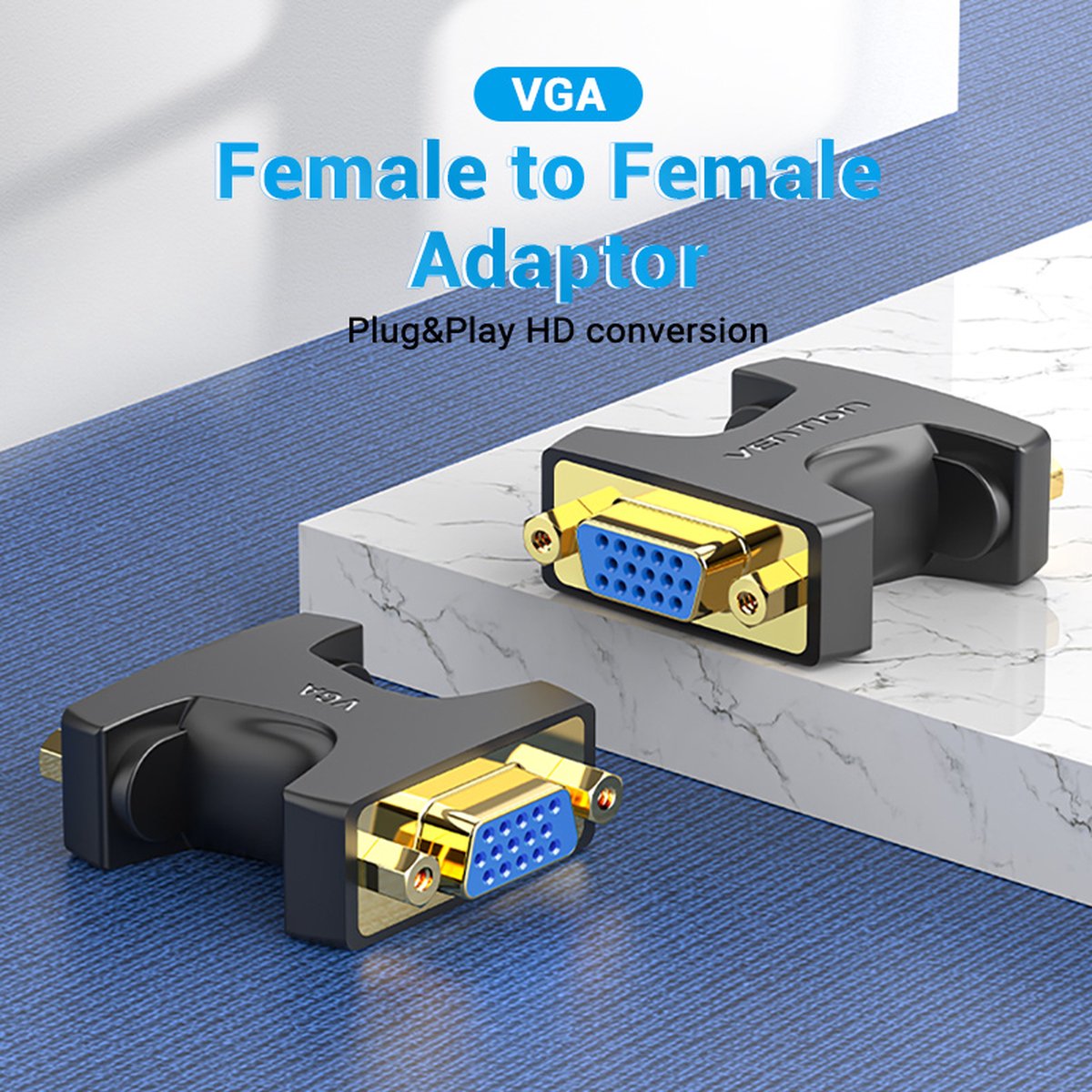 VENTION DDGB0 VGA Female to Female Adapter Black