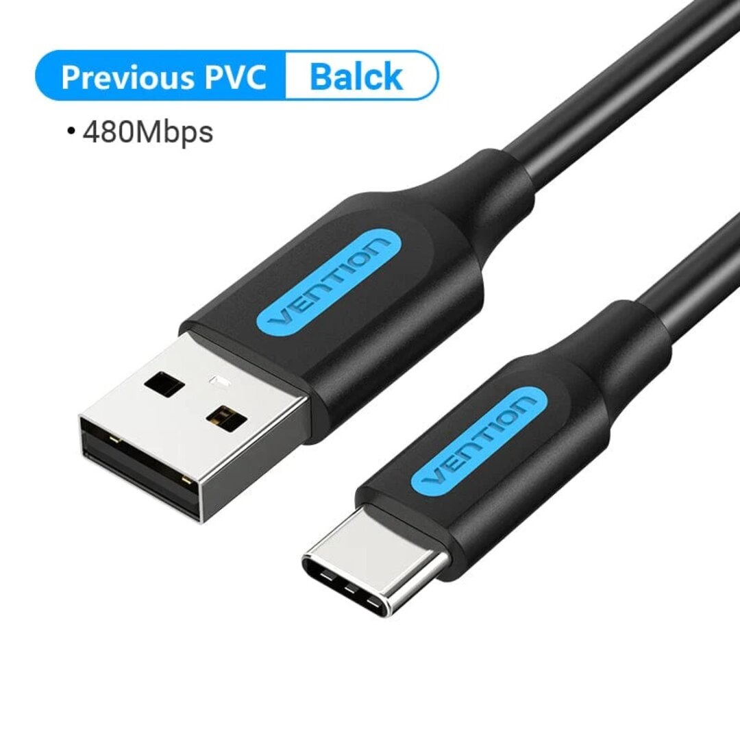 VENTION COZBH USB 3.0 A Male to C Male Cable 2M Black PVC Type 