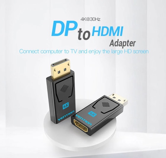 VENTION HBMB0 DisplayPort Male to HDMI Female Adapter Black (DP TO HDMI)