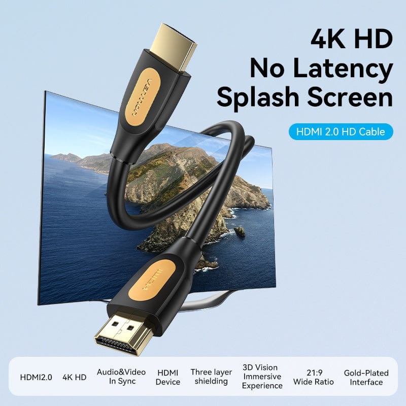 VENTION ALIBD HDMI-A Male to Male 4K HD Cable PVC Type 0.5M Black