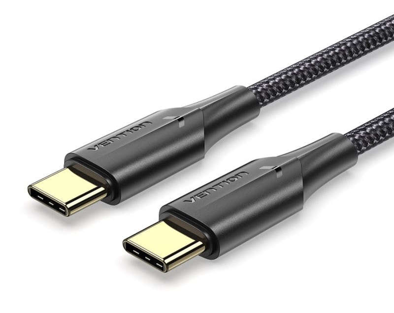VENTION TAUBI Nylon Braided USB 2.0 C Male to C Male 3A Cable 3M Black LED Type