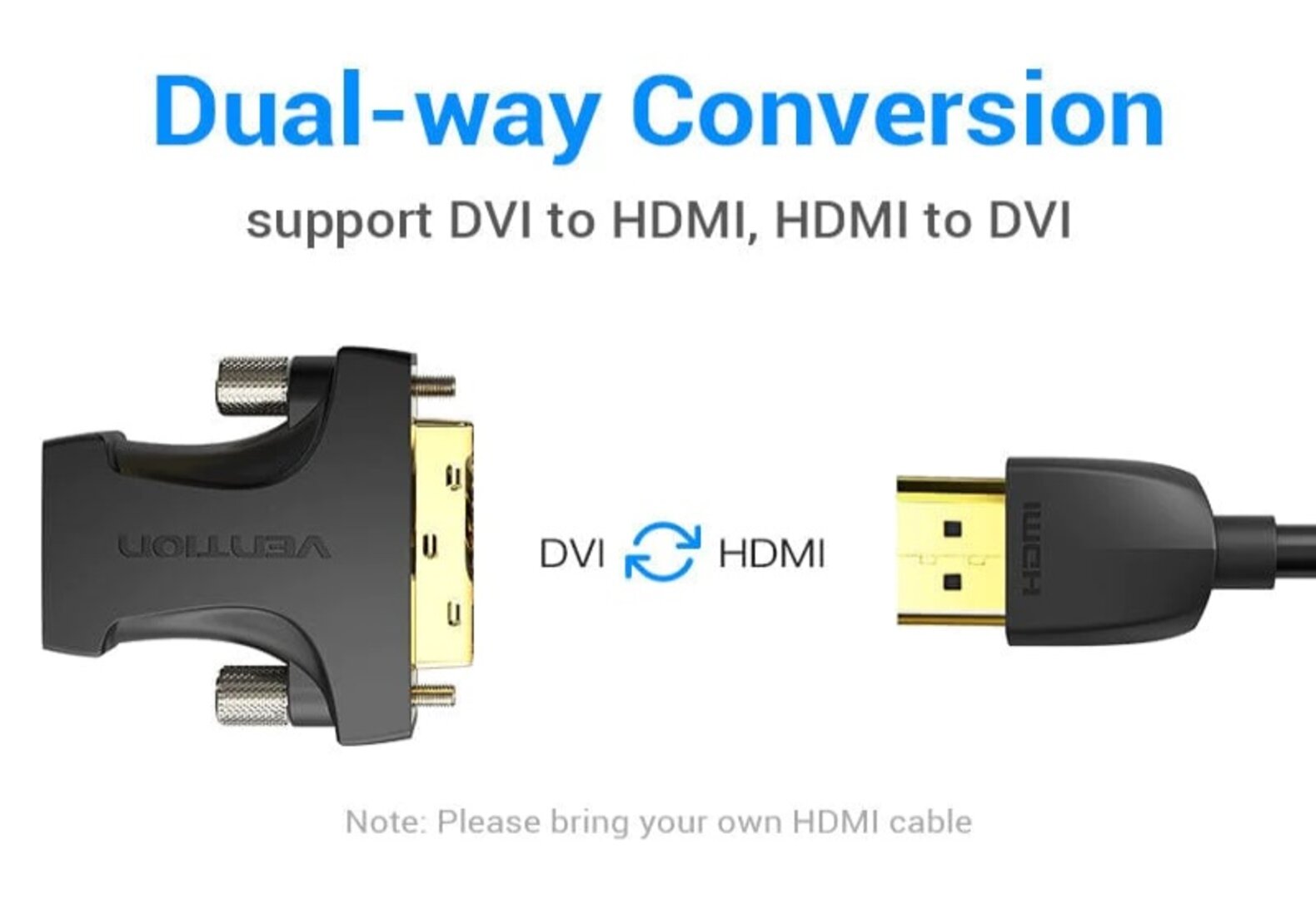 VENTION AILB0 HDMI Female to DVI (24+1) Male Adapter Black