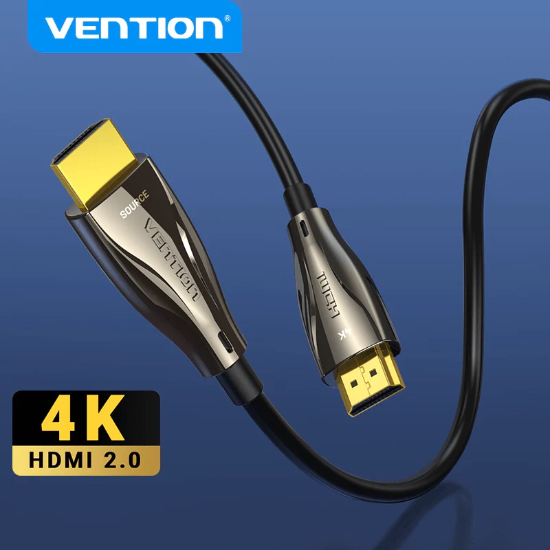 VENTION ALABAD Optical HDMI Male to Male HD Cable 100M Black Zinc Alloy 