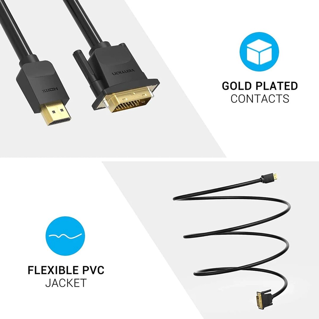 VENTION ABFBN HDMI to DVI Cable 15M Black