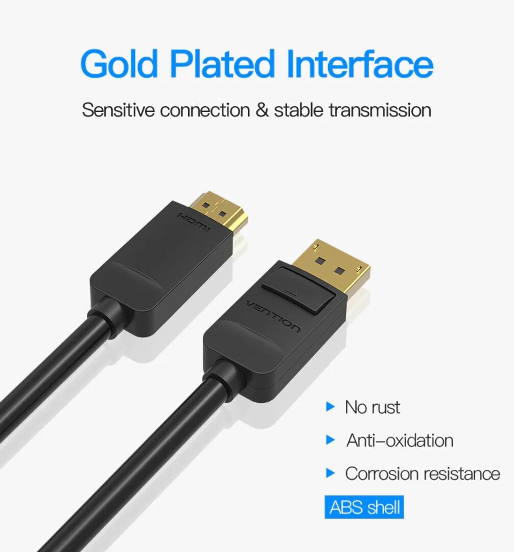 VENTION HADBG DP to HDMI Cable 1.5M Black