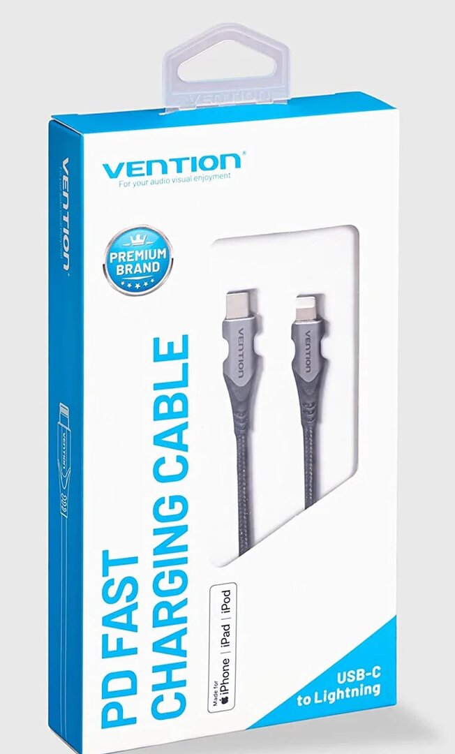VENTION TACHF USB 2.0 C to Lightning Cable 1M Gray Aluminum Alloy Type
