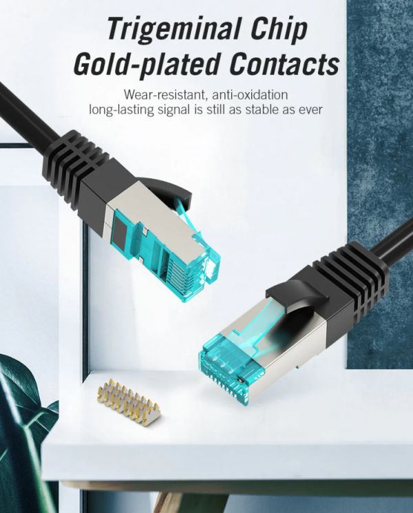 VENTION VAP-B05-B100 CAT5e FTP Patch Cord Cable 1M Black