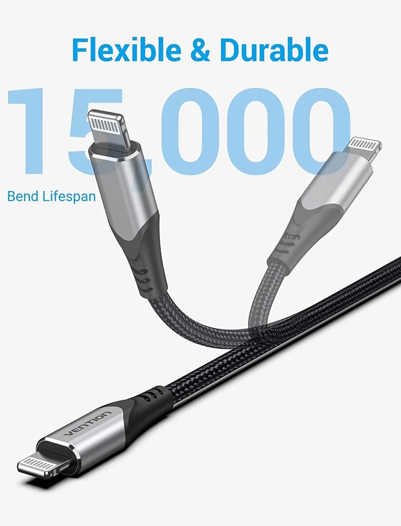 VENTION TACHH USB 2.0 C to Lightning Cable 2M Gray Aluminum Alloy Type