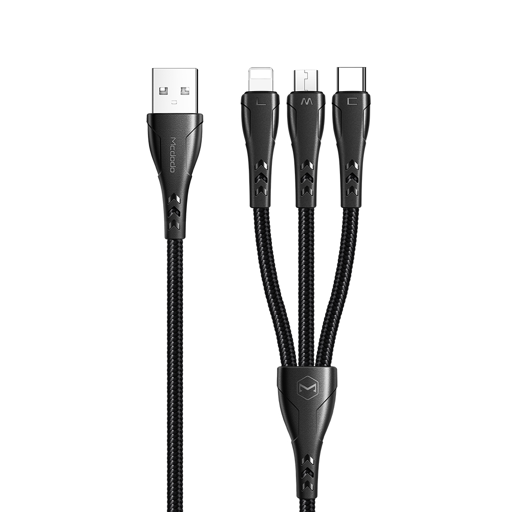 Phone cable McDodo CA-6960 3-IN-1 CABLE USB-A to Lightning+Micro+Type-C 1.2M